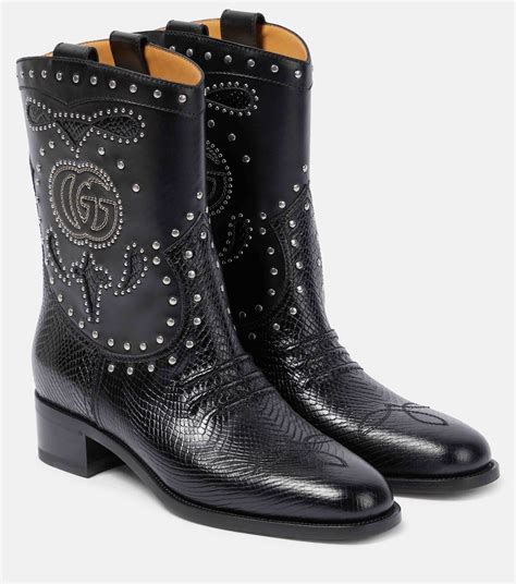 botte femme motard gucci|Gucci cowboy boots.